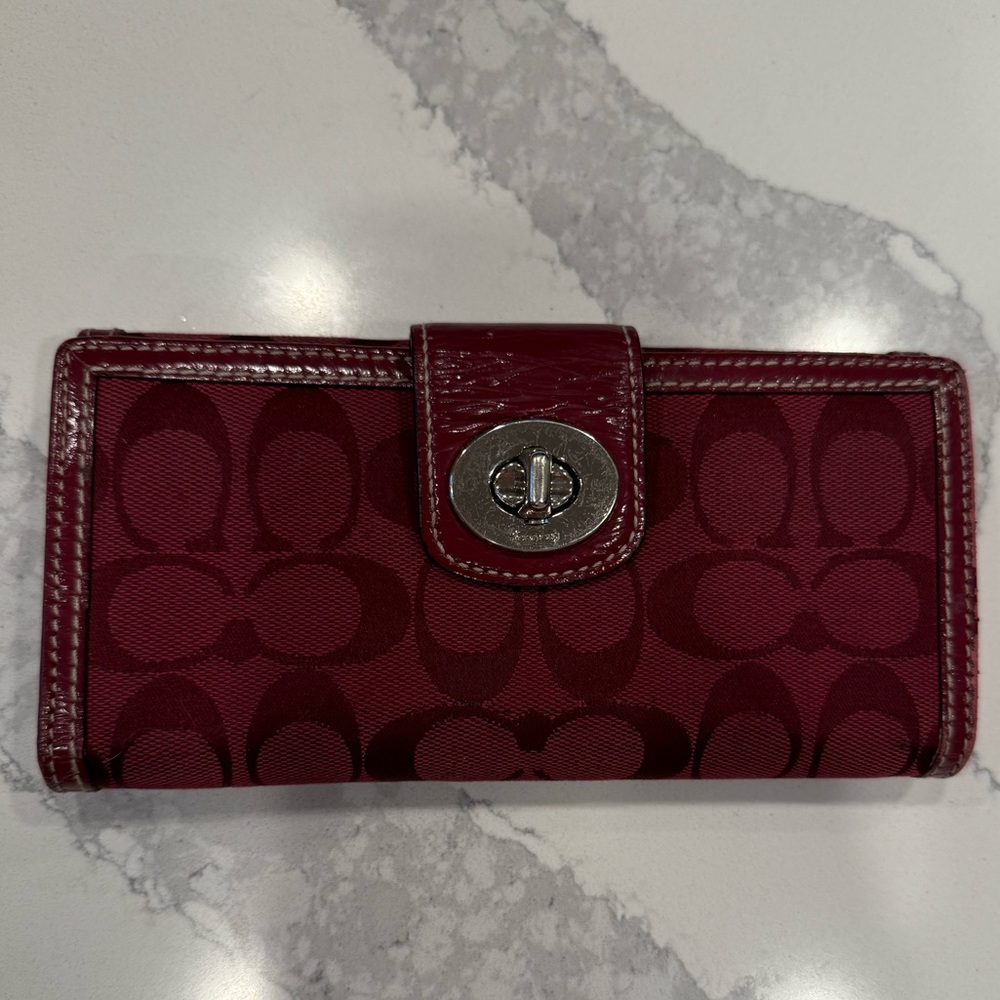 NOT FOR SALE - Coach Authentic Burgundy Full Size Wallet!